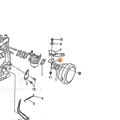 ECHO part Y16077066330 — IPL diagram snippet (6x zoom, amber highlight)