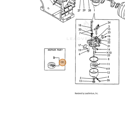 ECHO part Y16081056250 — IPL diagram snippet (6x zoom, amber highlight)
