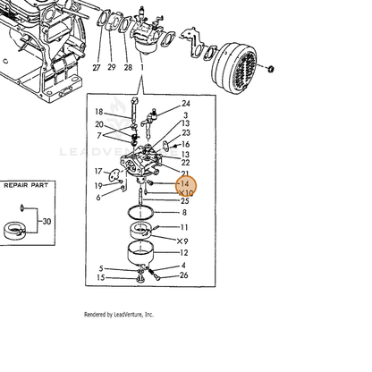 ECHO part Y16081056650 — IPL diagram snippet (6x zoom, amber highlight)