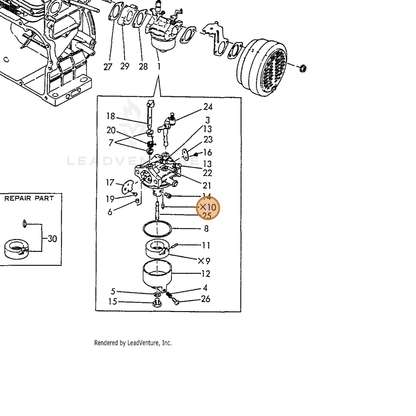 ECHO part Y16081056750 — IPL diagram snippet (6x zoom, amber highlight)