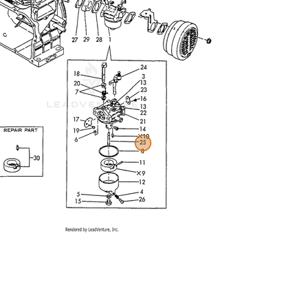 ECHO part Y16081056820 — IPL diagram snippet (6x zoom, amber highlight)