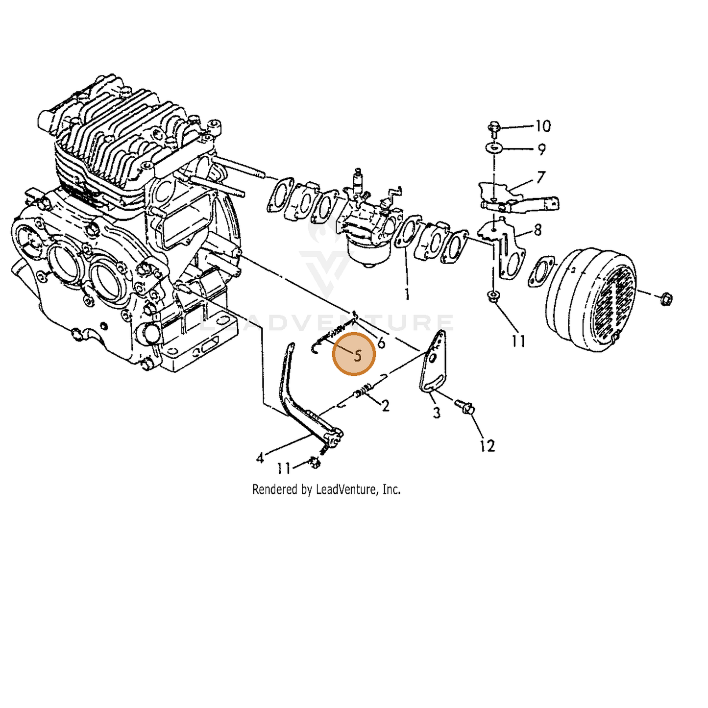 ECHO part Y16081066200 — IPL diagram snippet (6x zoom, amber highlight)