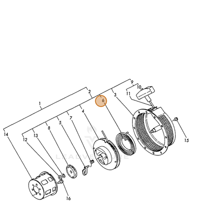 ECHO part Y16081076540 — IPL diagram snippet (6x zoom, amber highlight)