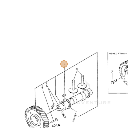 ECHO part Y16084014050 — IPL diagram snippet (6x zoom, amber highlight)