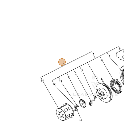 ECHO part Y16084076050 — IPL diagram snippet (6x zoom, amber highlight)