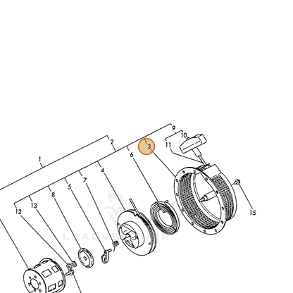 ECHO part Y16084076510 — IPL diagram snippet (6x zoom, amber highlight)