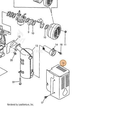 ECHO part Y16087013820 — IPL diagram snippet (6x zoom, amber highlight)