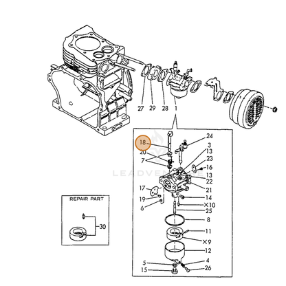 ECHO part Y16087056700 — IPL diagram snippet (6x zoom, amber highlight)