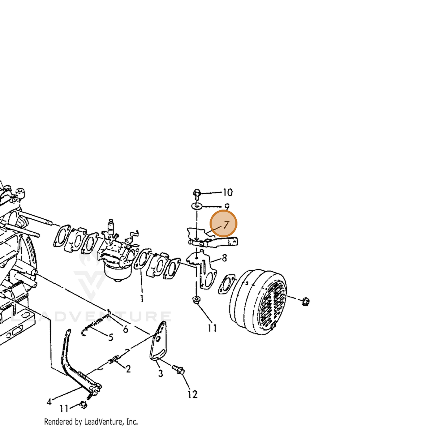 ECHO part Y16087066310 — IPL diagram snippet (6x zoom, amber highlight)
