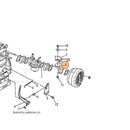 ECHO part Y16087066330 — IPL diagram snippet (6x zoom, amber highlight)