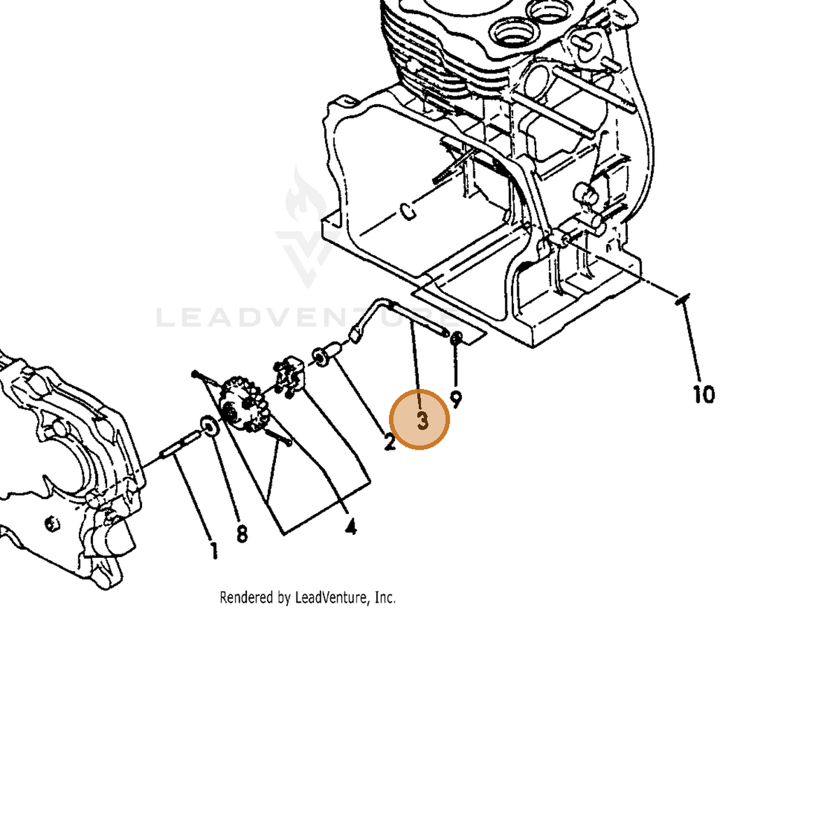 ECHO part Y16090061310 — IPL diagram snippet (6x zoom, amber highlight)