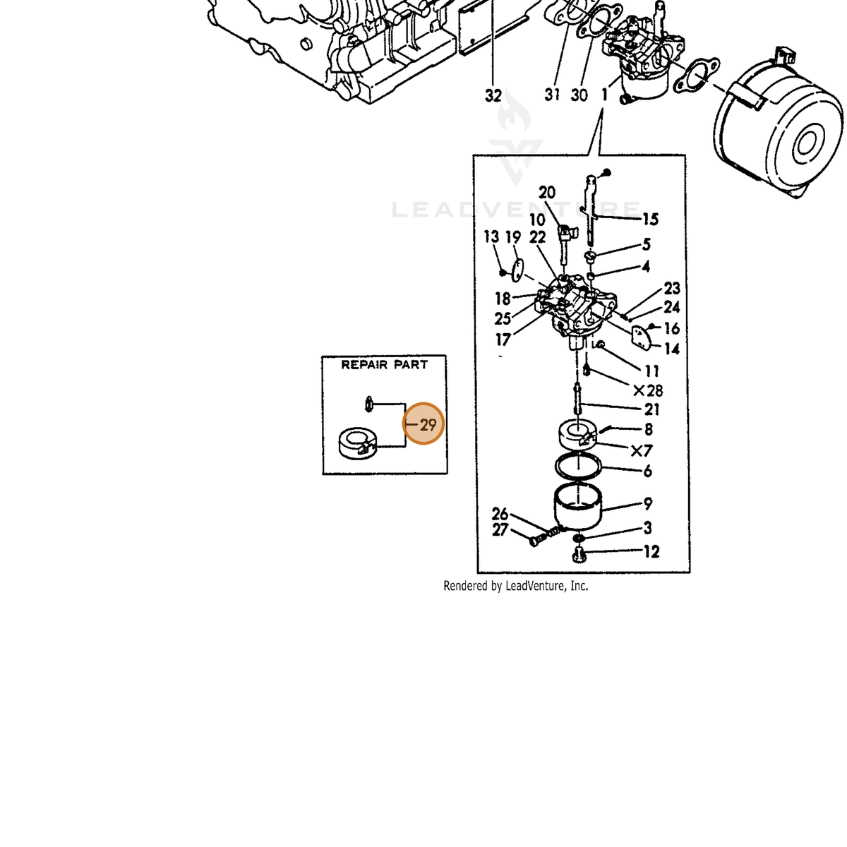 ECHO part Y16091056250 — IPL diagram snippet (6x zoom, amber highlight)