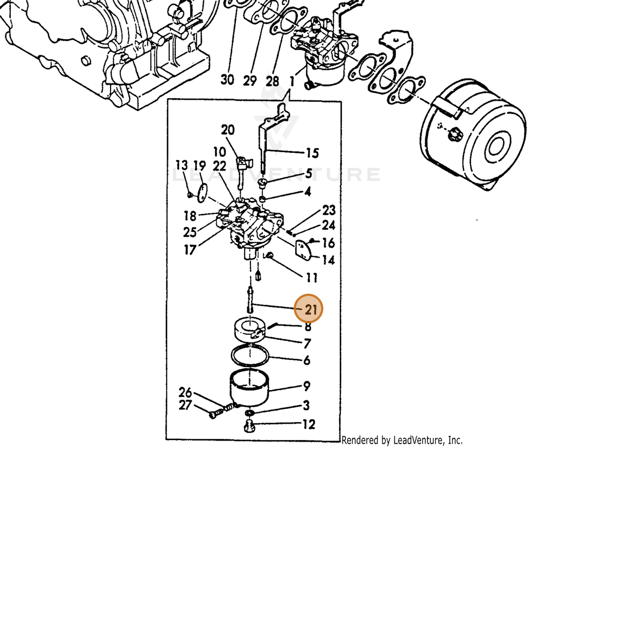 ECHO part Y16091056800 — IPL diagram snippet (6x zoom, amber highlight)