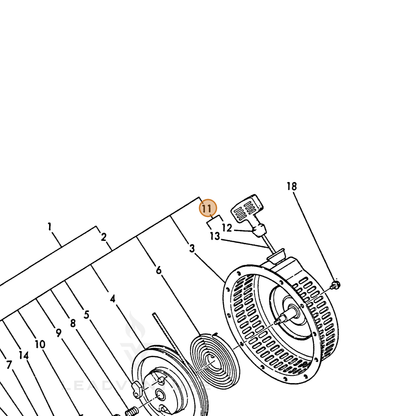 ECHO part Y16091076610 — IPL diagram snippet (6x zoom, amber highlight)