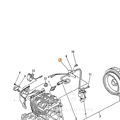 ECHO part Y16091078790 — IPL diagram snippet (6x zoom, amber highlight)