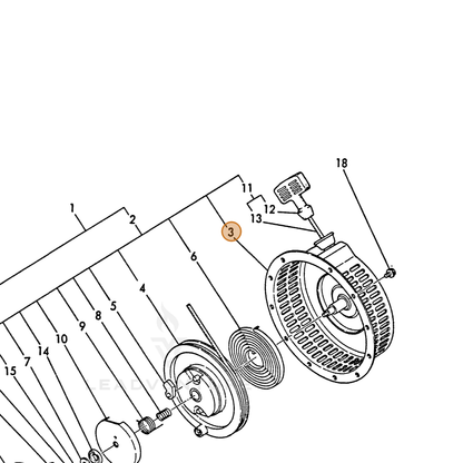 ECHO part Y16094076510 — IPL diagram snippet (6x zoom, amber highlight)