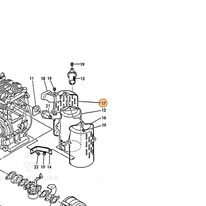 ECHO part Y16097013810 — IPL diagram snippet (6x zoom, amber highlight)