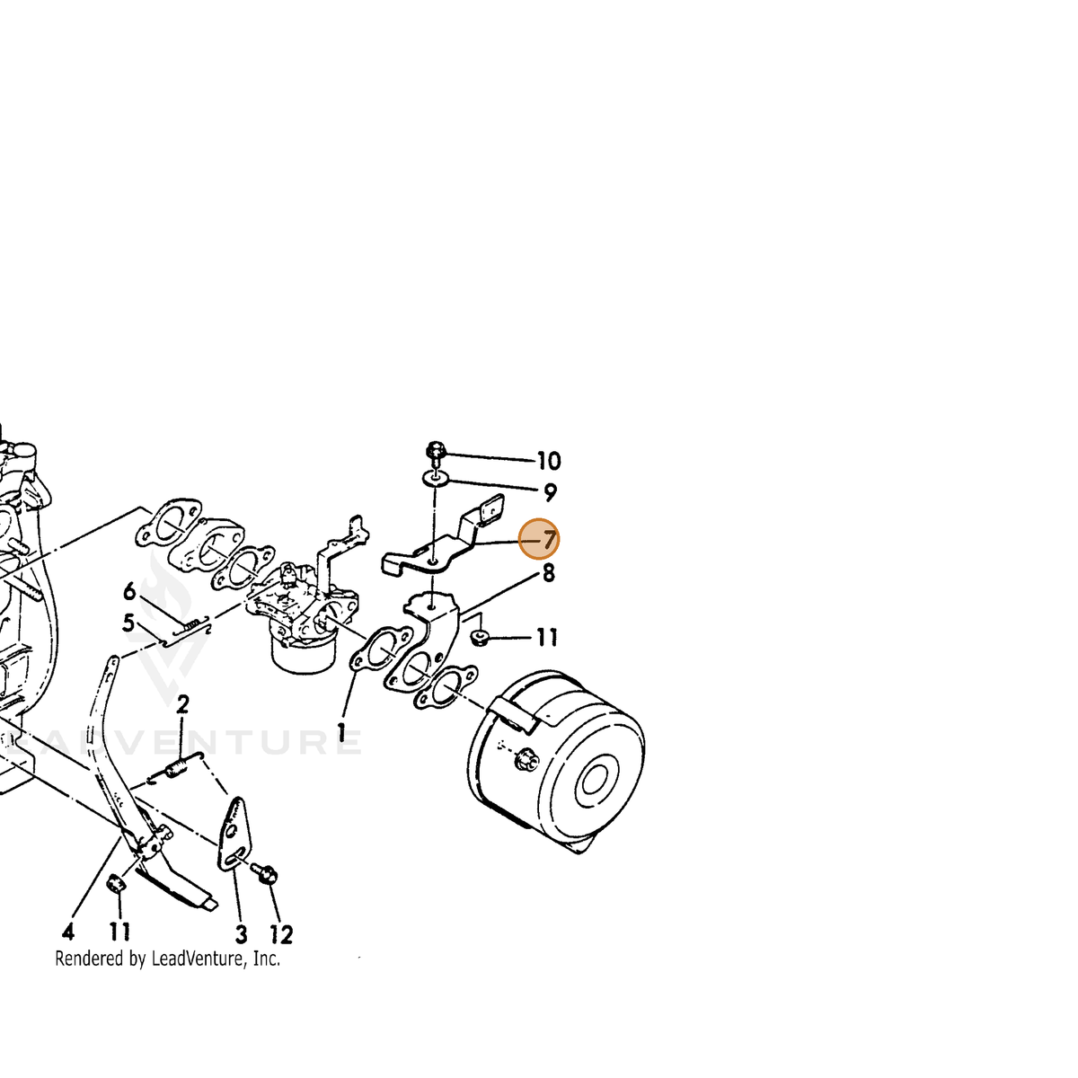 ECHO part Y16097066300 — IPL diagram snippet (6x zoom, amber highlight)