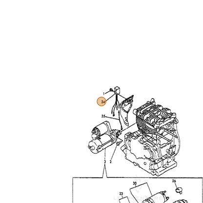 ECHO part Y16097077350 — IPL diagram snippet (6x zoom, amber highlight)