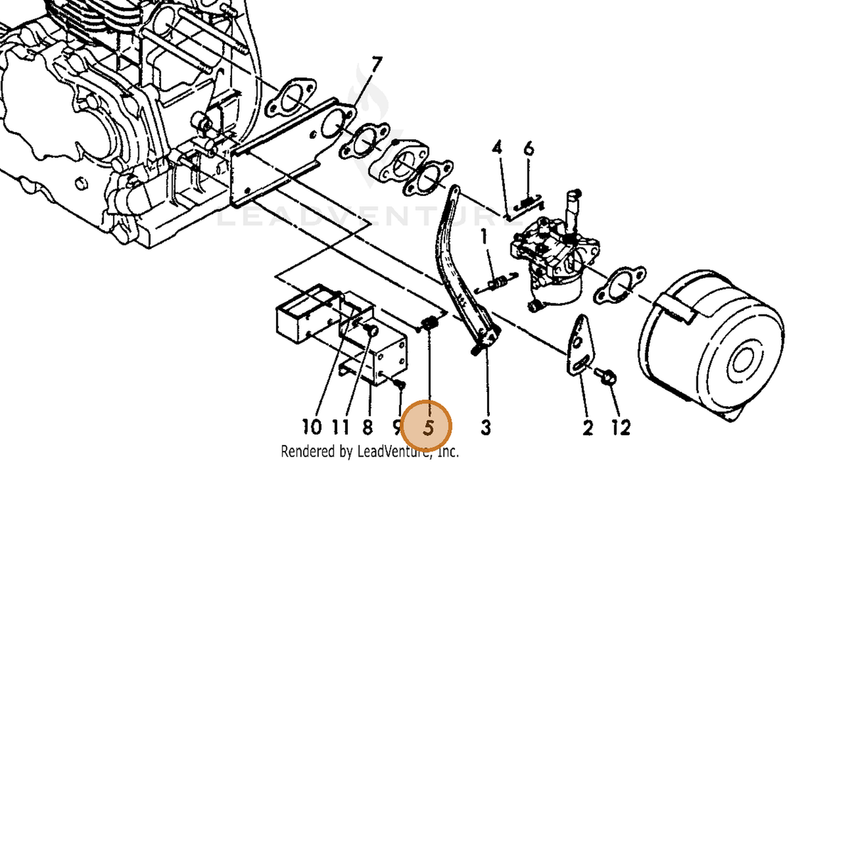 ECHO part Y16097566350 — IPL diagram snippet (6x zoom, amber highlight)