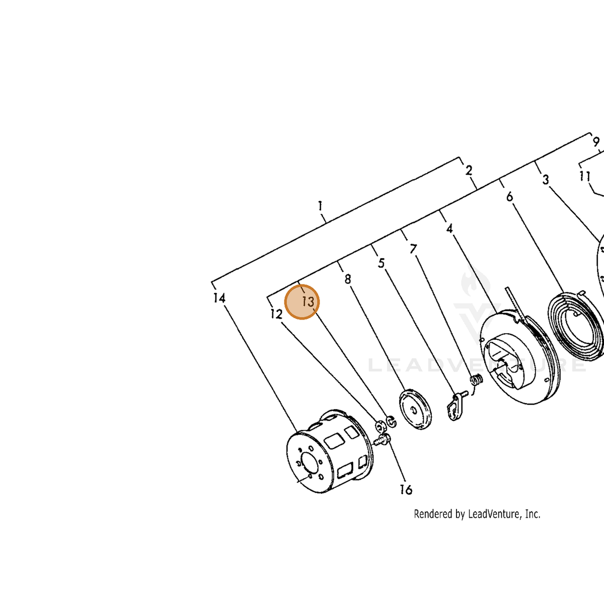 ECHO part Y18113076700 — IPL diagram snippet (6x zoom, amber highlight)