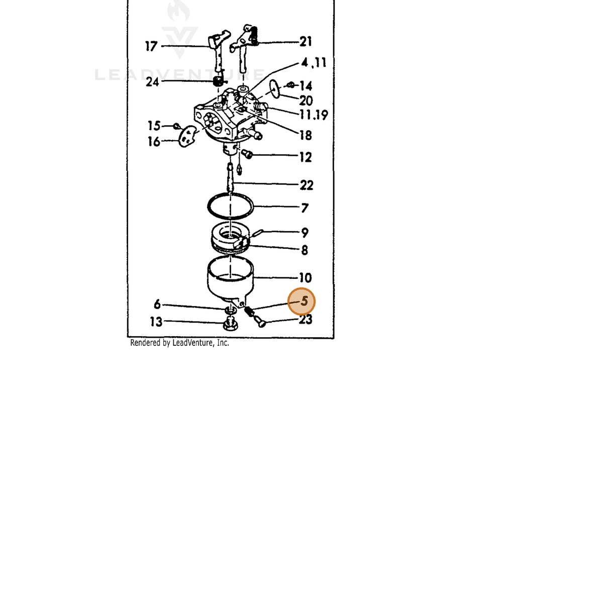 ECHO part Y18123056380 — IPL diagram snippet (6x zoom, amber highlight)