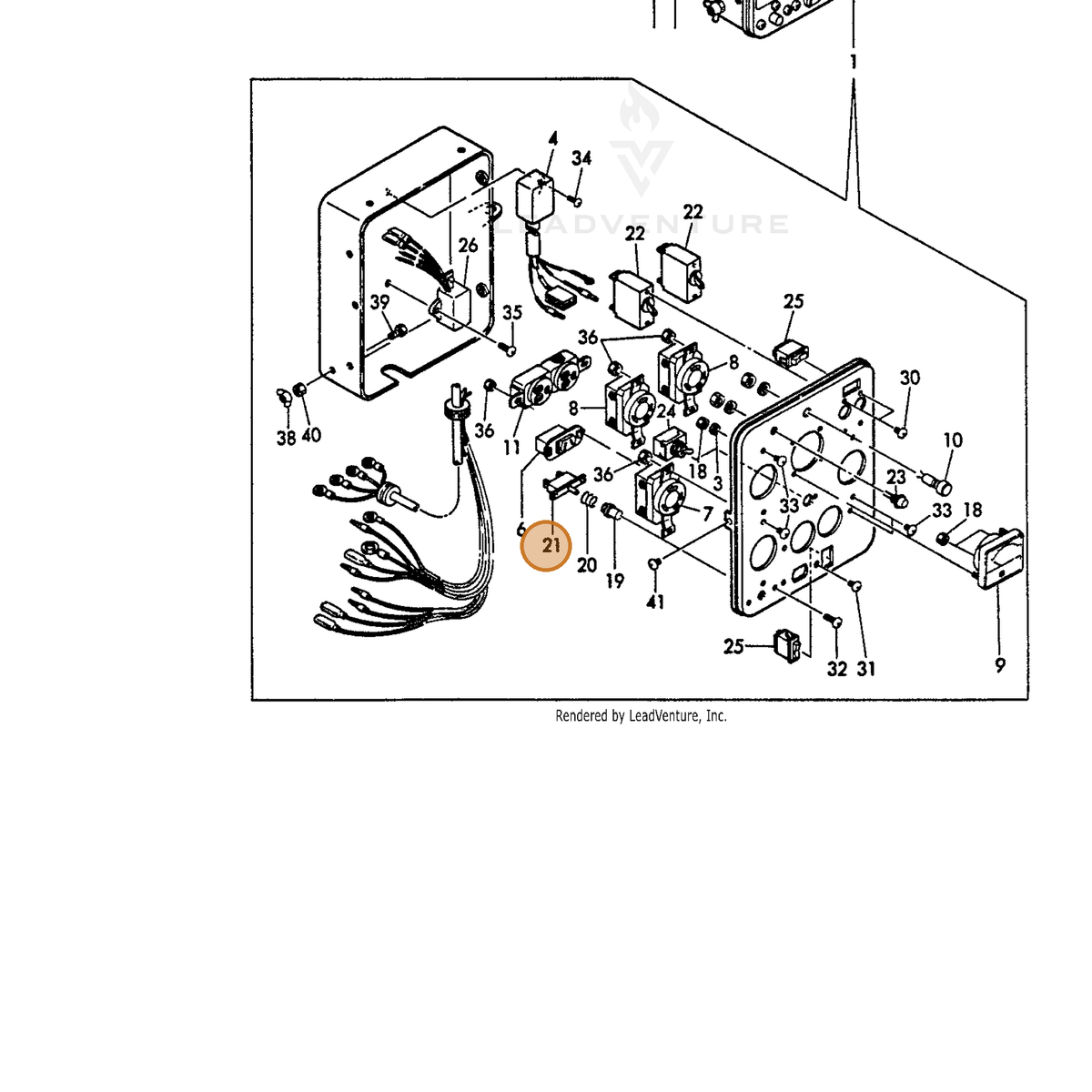 ECHO part Y18300096330 — IPL diagram snippet (6x zoom, amber highlight)