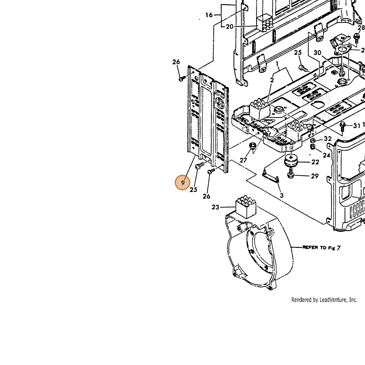 ECHO part Y18311008090 — IPL diagram snippet (6x zoom, amber highlight)