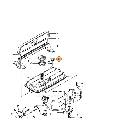 ECHO part Y18311055150 — IPL diagram snippet (6x zoom, amber highlight)