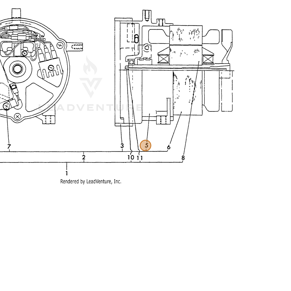 ECHO part Y18311074280 — IPL diagram snippet (6x zoom, amber highlight)