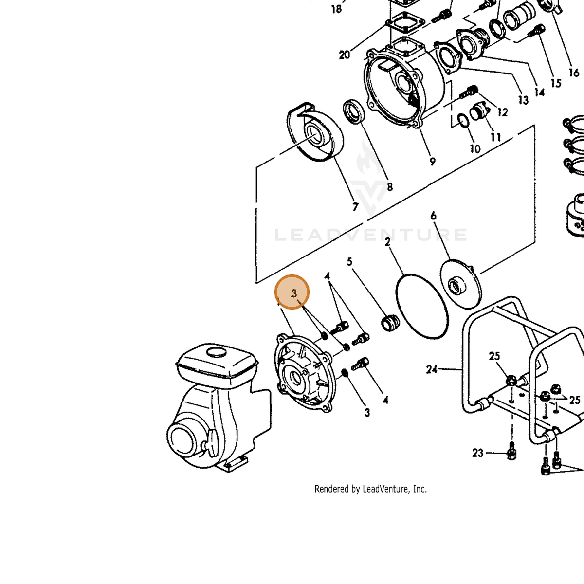 ECHO part Y18317848080 — IPL diagram snippet (6x zoom, amber highlight)
