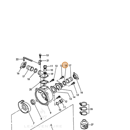 ECHO part Y18317848210 — IPL diagram snippet (6x zoom, amber highlight)