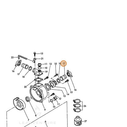 ECHO part Y18317848220 — IPL diagram snippet (6x zoom, amber highlight)