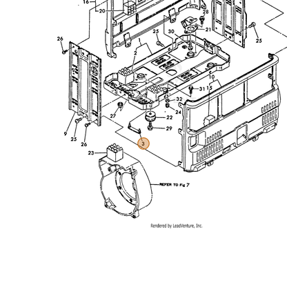 ECHO part Y18321008050 — IPL diagram snippet (6x zoom, amber highlight)