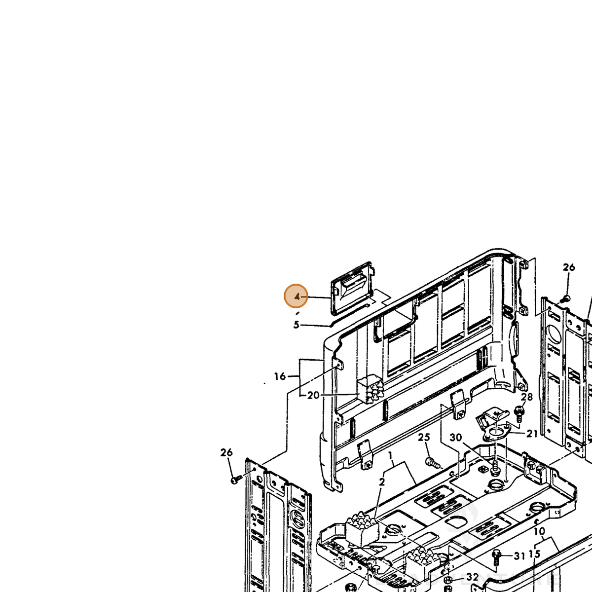ECHO part Y18321008060 — IPL diagram snippet (6x zoom, amber highlight)