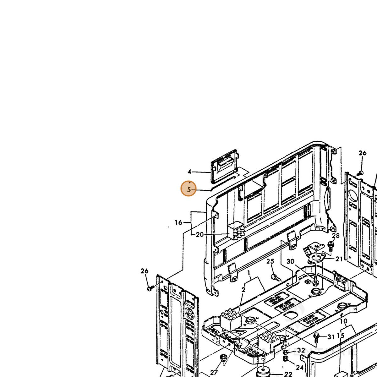 ECHO part Y18321008070 — IPL diagram snippet (6x zoom, amber highlight)