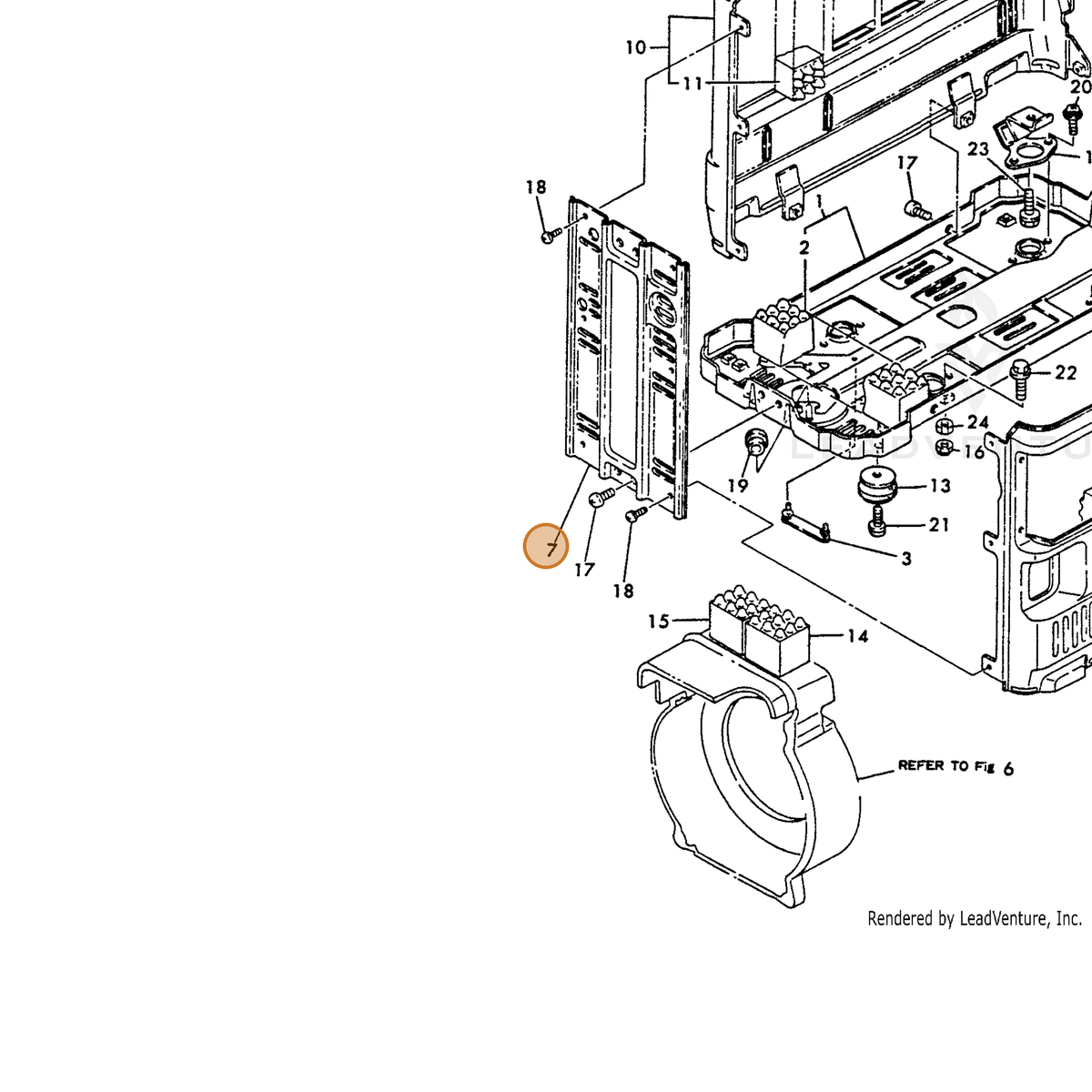 ECHO part Y18321008090 — IPL diagram snippet (6x zoom, amber highlight)