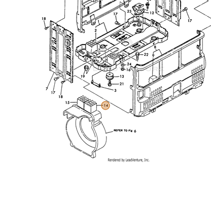 ECHO part Y18321008250 — IPL diagram snippet (6x zoom, amber highlight)