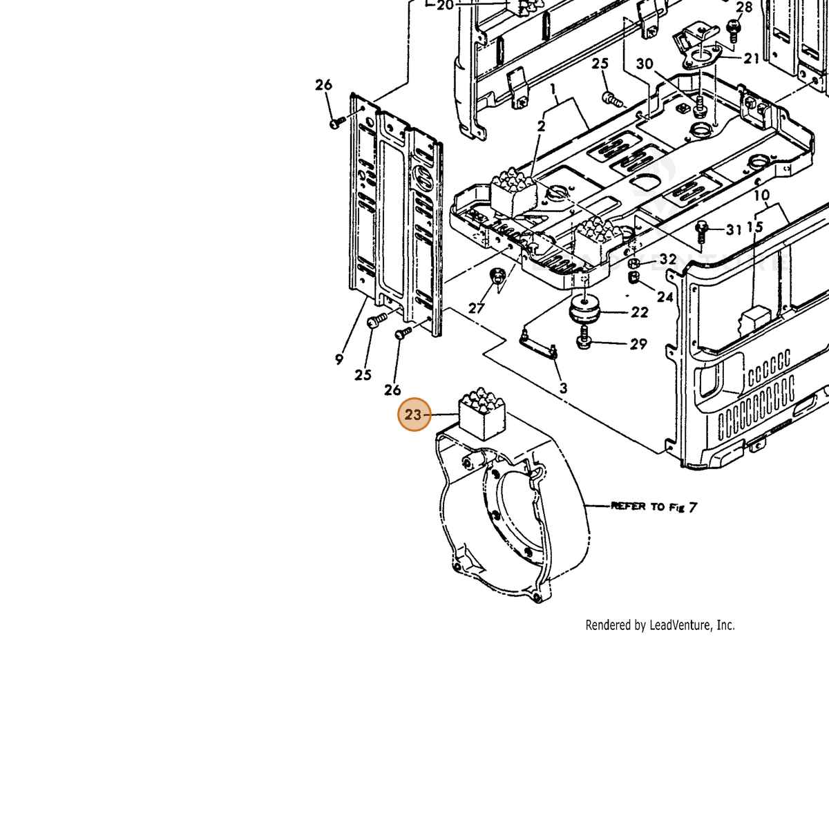 ECHO part Y18321008260 — IPL diagram snippet (6x zoom, amber highlight)