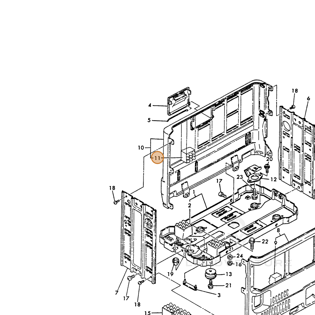 ECHO part Y18321008280 — IPL diagram snippet (6x zoom, amber highlight)