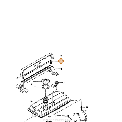 ECHO part Y18321055140 — IPL diagram snippet (6x zoom, amber highlight)