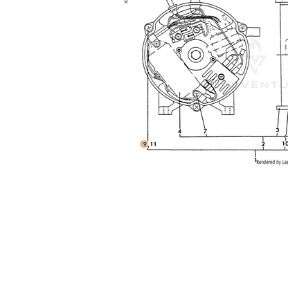 ECHO part Y18321074410 — IPL diagram snippet (6x zoom, amber highlight)