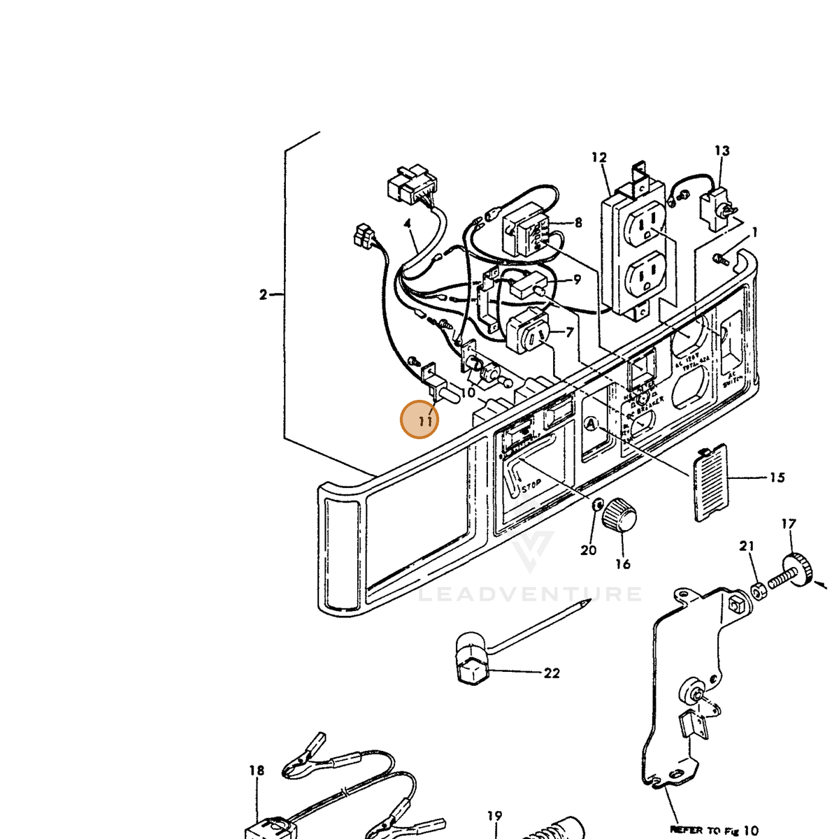 ECHO part Y18321091360 — IPL diagram snippet (6x zoom, amber highlight)