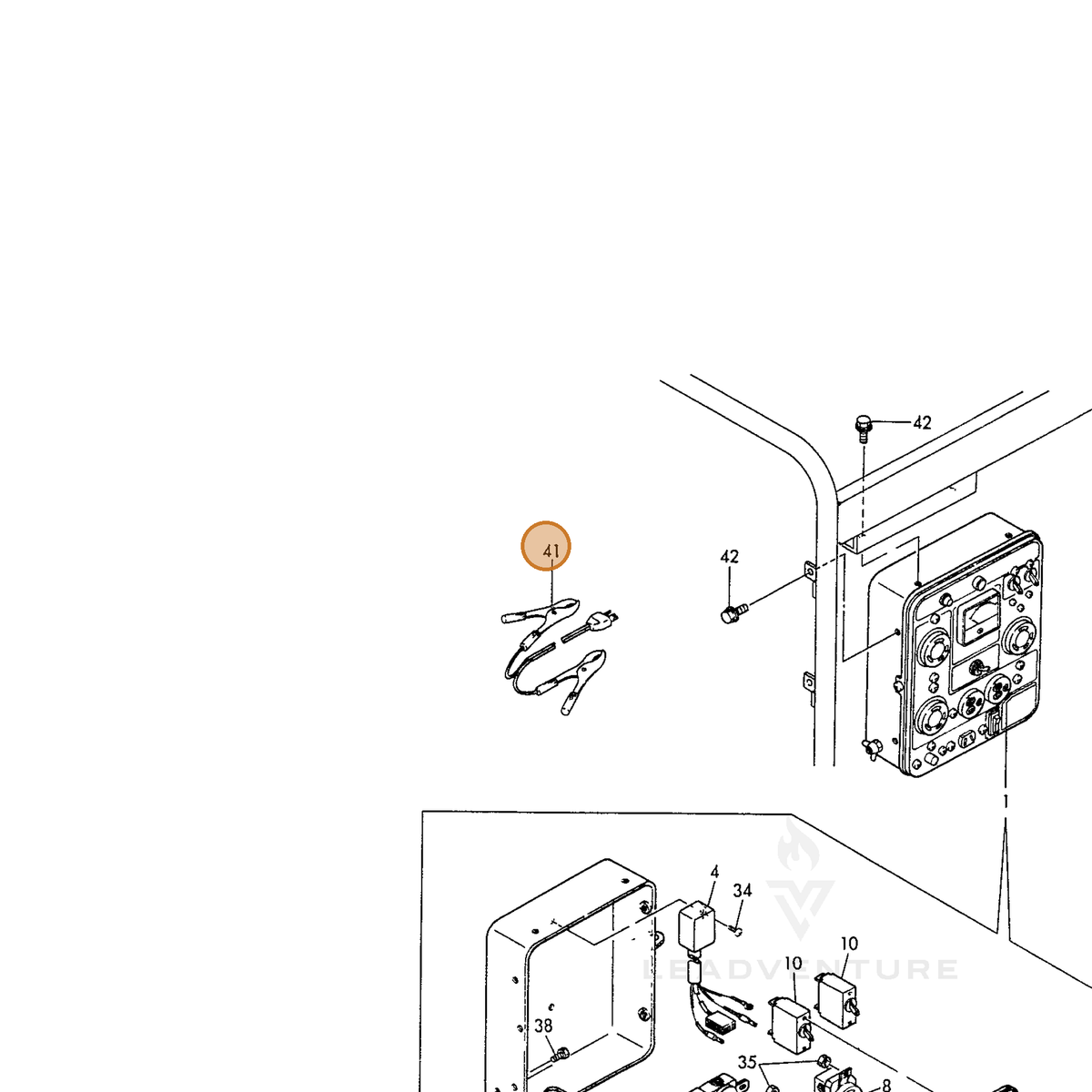 ECHO part Y18321091800 — IPL diagram snippet (6x zoom, amber highlight)