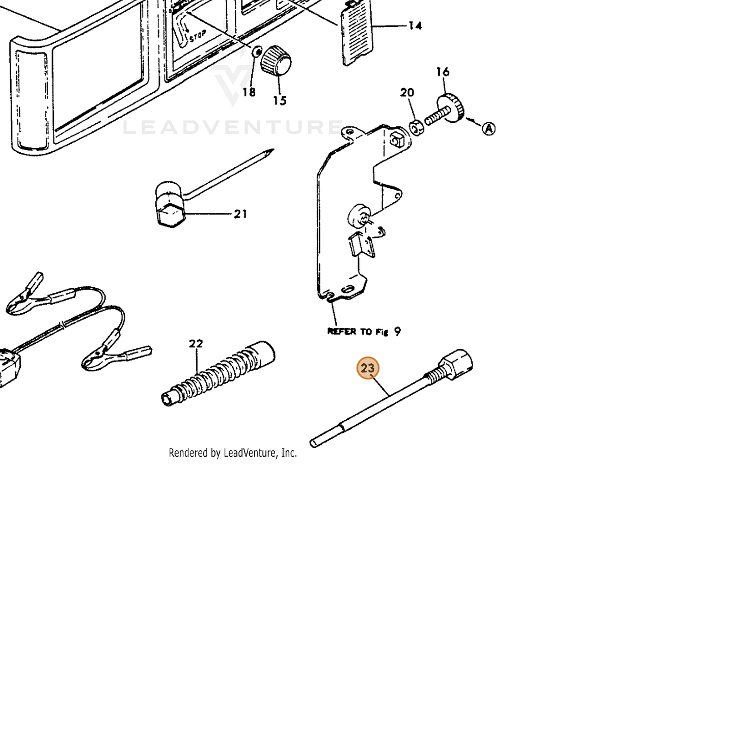 ECHO part Y18321092350 — IPL diagram snippet (6x zoom, amber highlight)