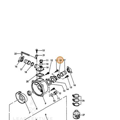 ECHO part Y18327848210 — IPL diagram snippet (6x zoom, amber highlight)