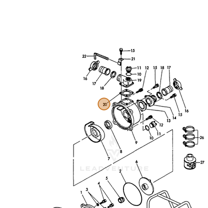 ECHO part Y18327848260 — IPL diagram snippet (6x zoom, amber highlight)