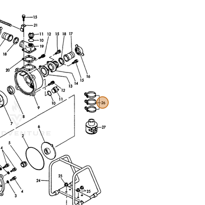 ECHO part Y18327848350 — IPL diagram snippet (6x zoom, amber highlight)