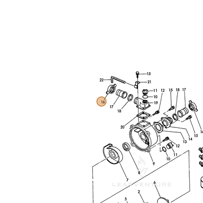 ECHO part Y18332948200 — IPL diagram snippet (6x zoom, amber highlight)