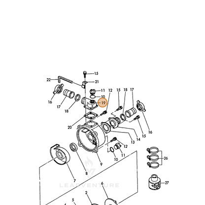 ECHO part Y18332948250 — IPL diagram snippet (6x zoom, amber highlight)